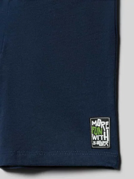 Szorty dresowe o kroju regular fit z mieszanka bawełny S.oliver Red Label granatowe