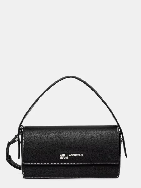Torebka Karl Lagerfeld Jeans z autografem czarna