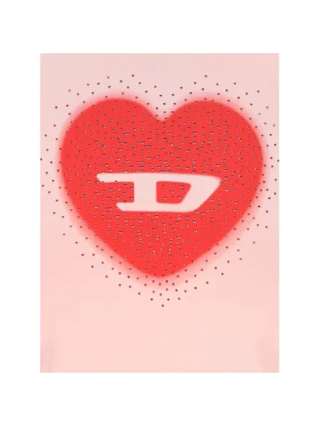 Diesel Koszulki Kobieta XS T-shirt T-uncuties z logo serca różowy