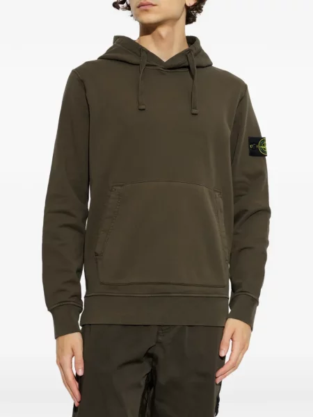Hanorac cu glugă Stone Island cu strasuri verde