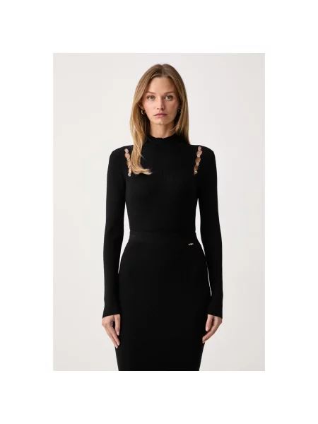 Sweter z golfem Fracomina czarny