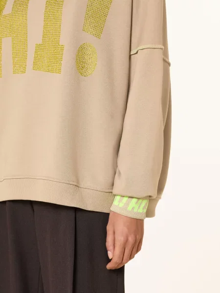 Miss Goodlife Oversized Mikina S Ozdobnými Kamínky / neonově žlutá béžová