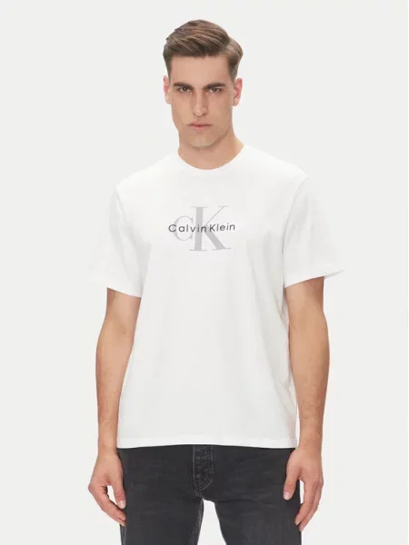 Calvin Klein Jeans t-shirt z nadrukiem biały
