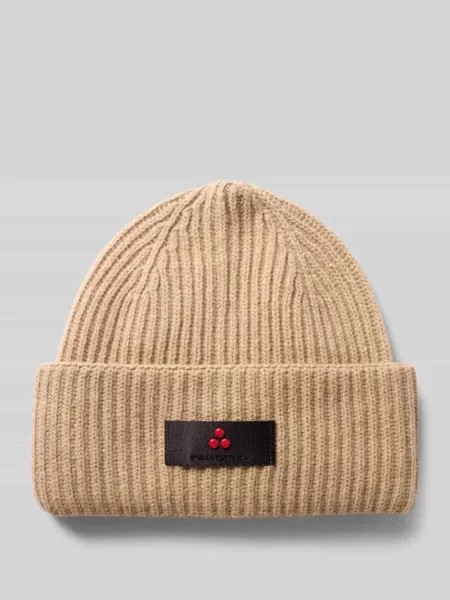 Czapka beanie z detalem z logo Peuterey biała