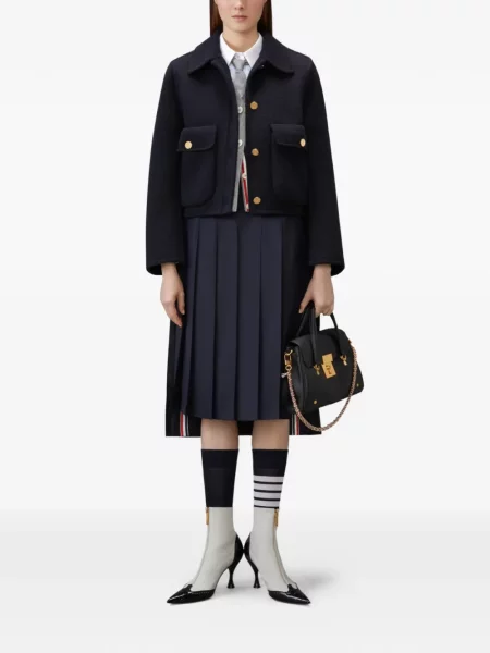 Cardigan Thom Browne cu model argyle gri