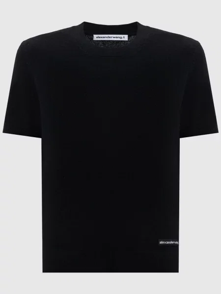 Топ з вовни з логотипом Alexander Wang чорний