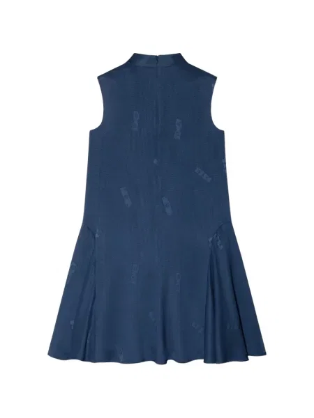 Gulerat rochie mini Shanghai Tang de mătase albastru