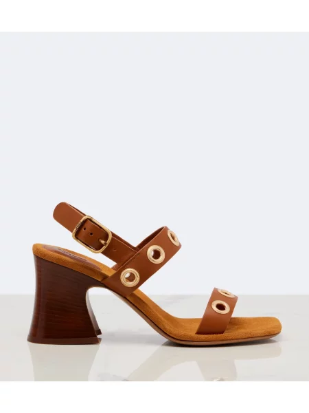 Sandale Chloé din piele maro