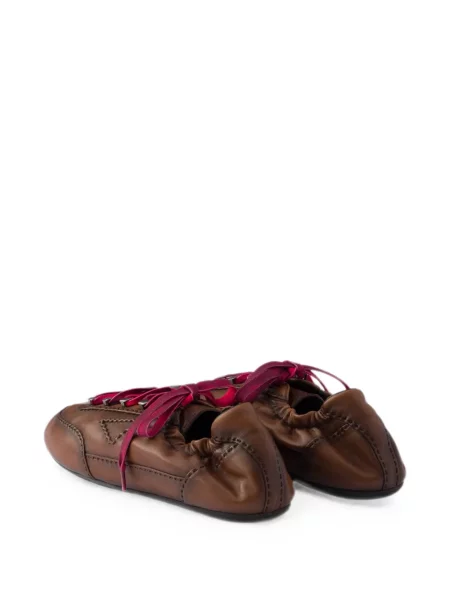 Sneakerși Prada din piele maro