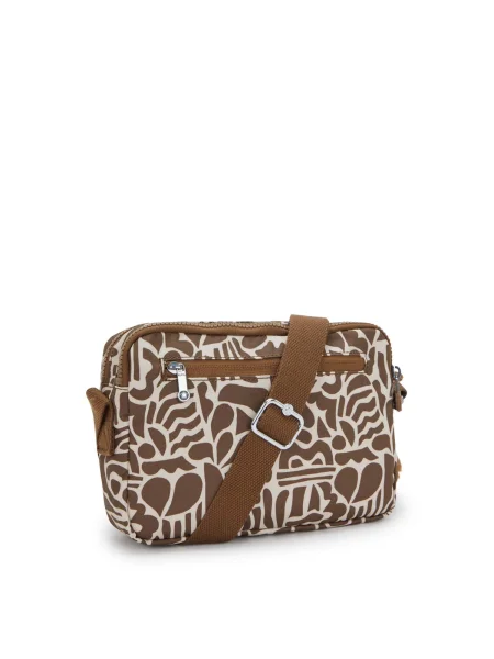 KIPLING Torba za čez ramo Abanu M rjava bela