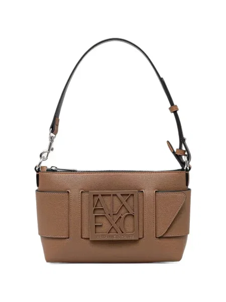 Geantă Armani Exchange cu autograf maro