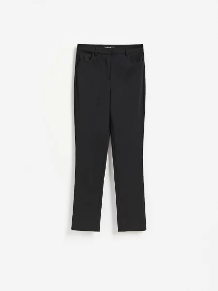 Reserved Pantaloni slim cu vâscoză negru
