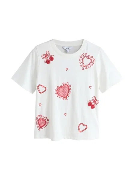 Next Tricou roșu cireș alb