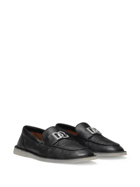 Iš natūralios odos loaferiai Dolce & Gabbana juoda