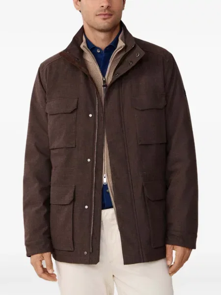 Geacă Hackett London cu model herringbone maro