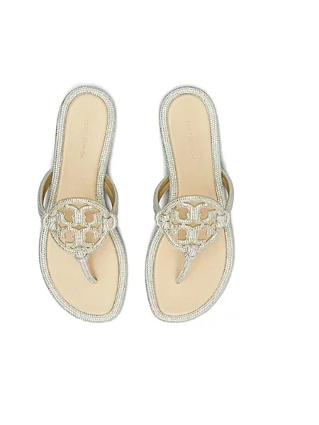 Sandały Tory Burch skórzane szare