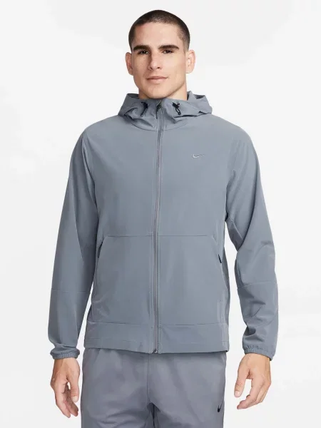 Демисезонная куртка Nike с капюшоном из спандекса серая