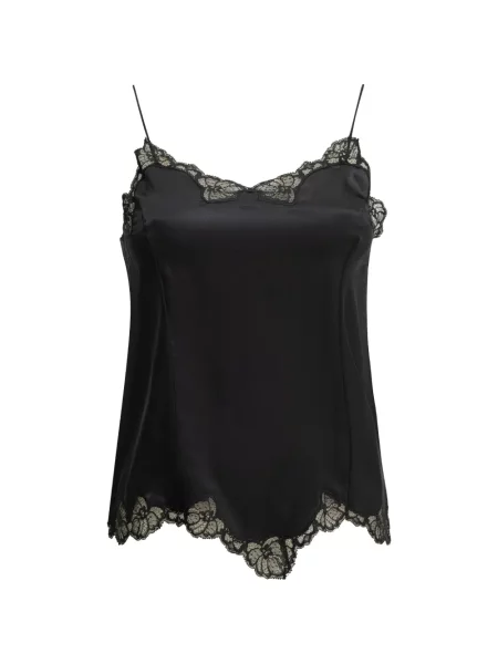 Top Isabel Marant din dantelă negru