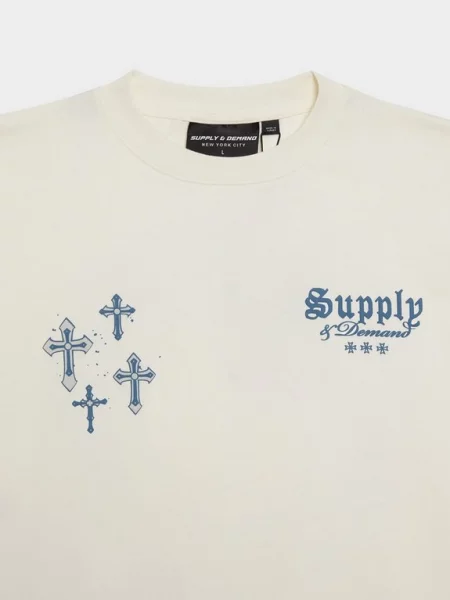 Supply&demand T-Shirt Crosses Tee Gry-Vgy szara