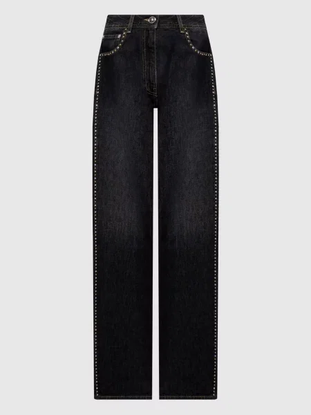 Джинси з патчем логотипа Versace чорні