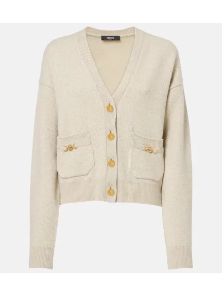 Cardigan Versace de lână bej