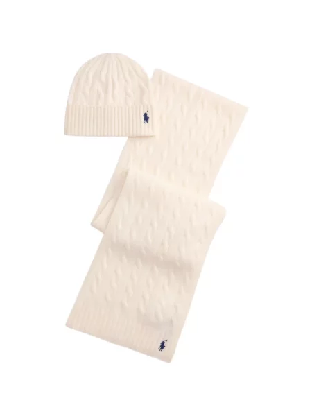 Μάλλινος καρό κασκόλ Polo Ralph Lauren με αυτόγραφο μπλε