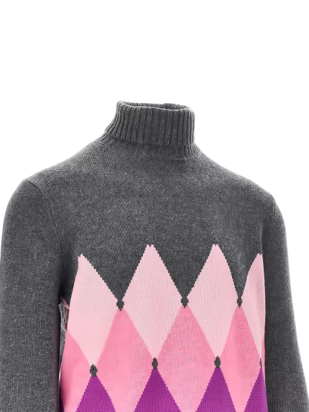 Hanorac Ballantyne cu model argyle gri