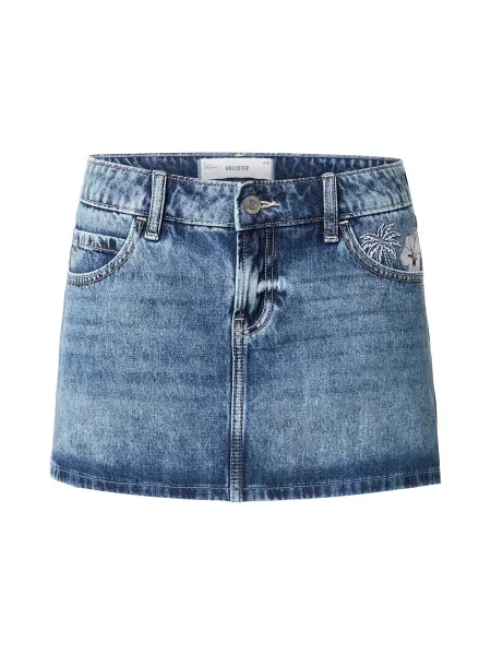 HOLLISTER Fustă SANTA CRUZ albastru denim / murdar alb