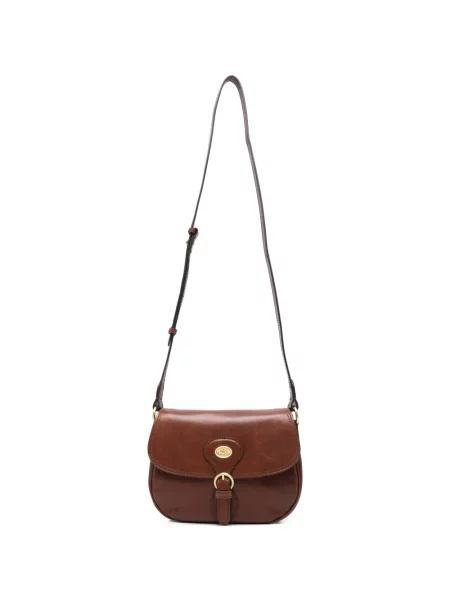 Geanta crossbody The Bridge din piele cu cataramă maro