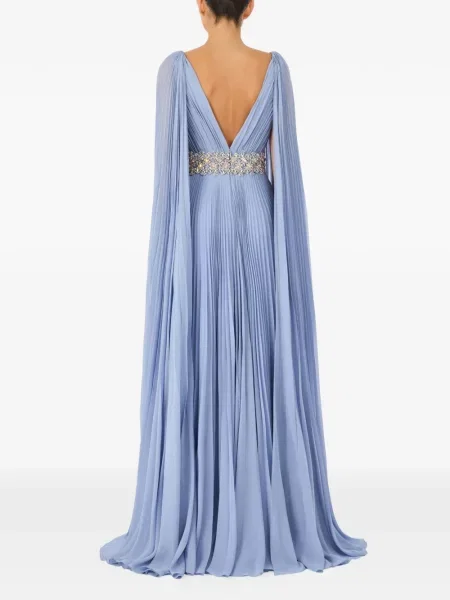 Πλισέ κοστούμι μάξι φόρεμα μάξι φόρεμα Jenny Packham μπλε