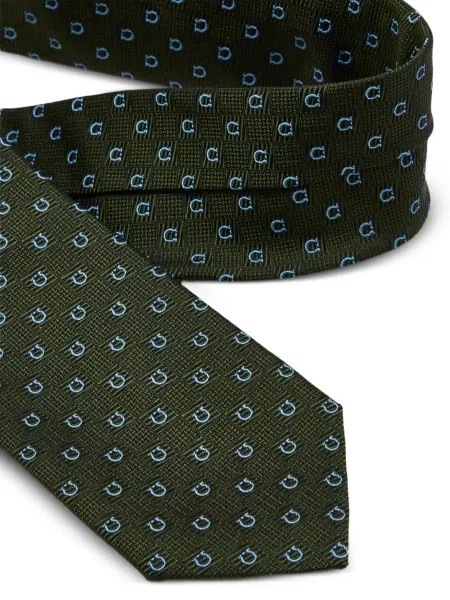 Cravată Ferragamo din jacard verde