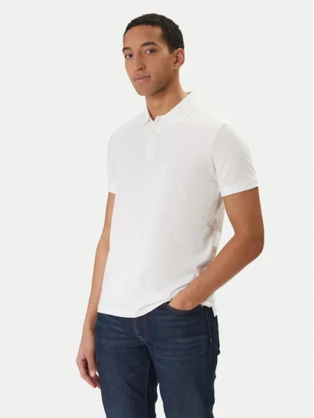 Tricou polo Calvin Klein Jeans clasic alb