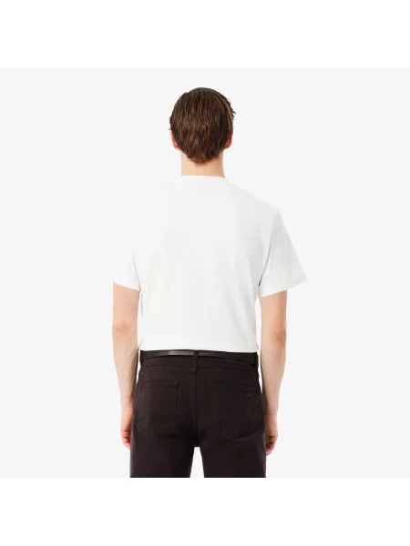 Lacoste T-Shirt Z Okrągłym Dekoltem Classic Fit biały