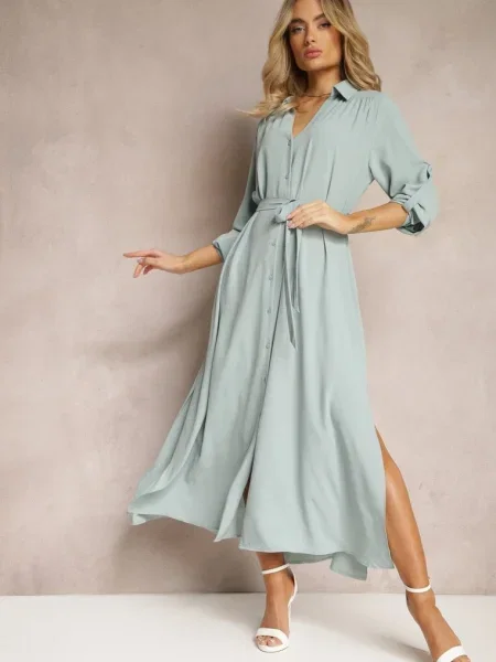 Rochie Cămașă Casuală cu și Jezebel albastră