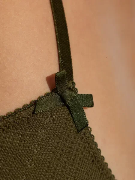 Πλεκτός τοπ Mm6 Maison Margiela με φιόγκο πράσινο