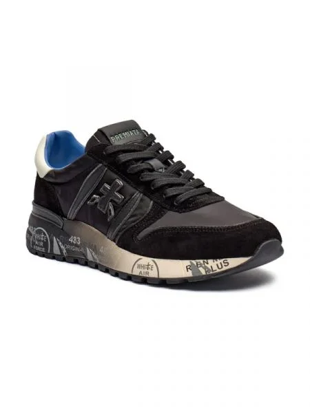 Premiata Sneakers lander cu adaos de piele negru