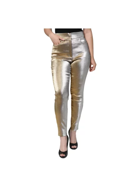 Skinny spodnie Dolce And Gabbana żółte