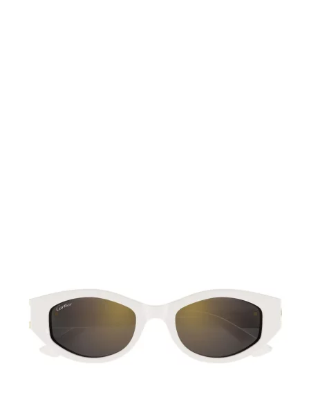 Ochelari de soare Cartier Eyewear cu imprimeu geometric alb
