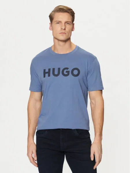 Тениска HUGO с принт черно