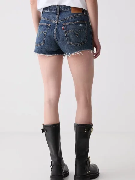 Levi's къс панталон дамски от деним ORIGINAL синьо