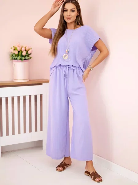 Bluză Kesi Włoski plisată violet