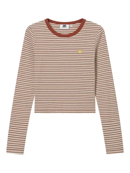 Tricou Chocoolate cu dungi lung portocaliu