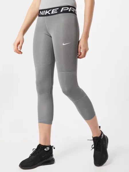 NIKE Sportske hlače Pro siva / crna bijela