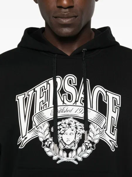 Hanorac cu glugă Versace cu imagine negru