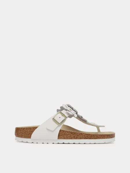Кожаные шлепанцы Birkenstock белые