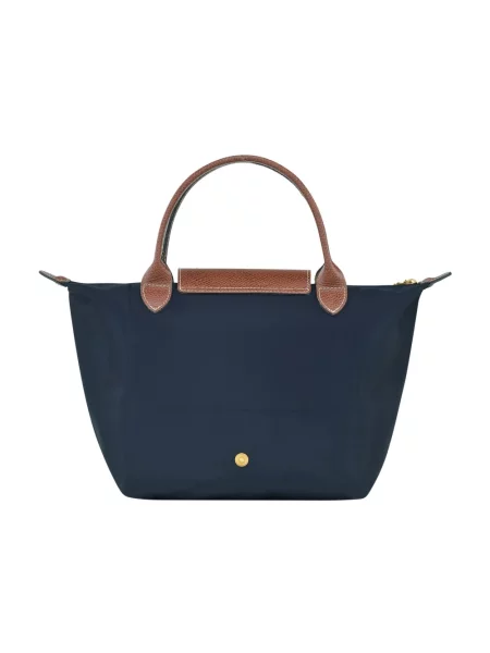 Mała torebka skórzana Longchamp elegancka niebieska