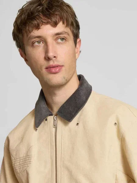 Kurtka jeansowa Regular Fit z czystej bawełny Adidas Originals beżowa