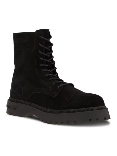 Botki Tommy Jeans zamszowe czarne