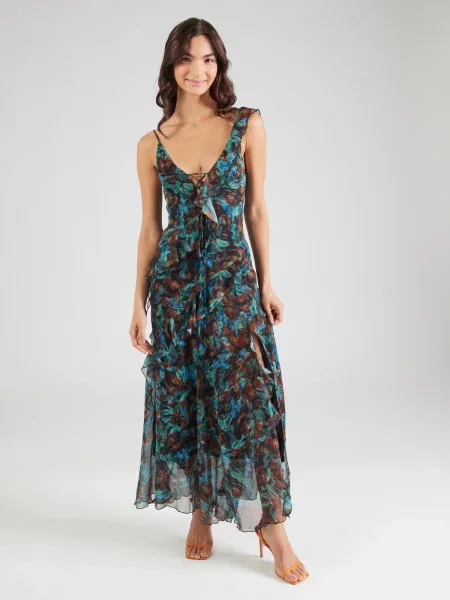 TOPSHOP Rochie de vară albastru / turcoaz / rubiniu negru