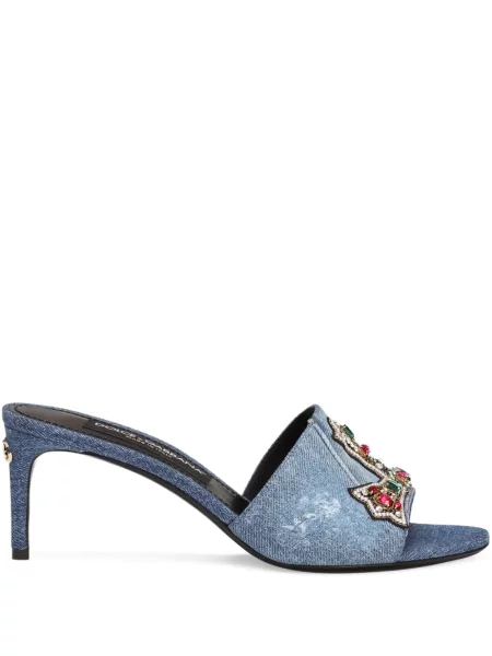 Мюли Dolce & Gabbana бродирани синьо